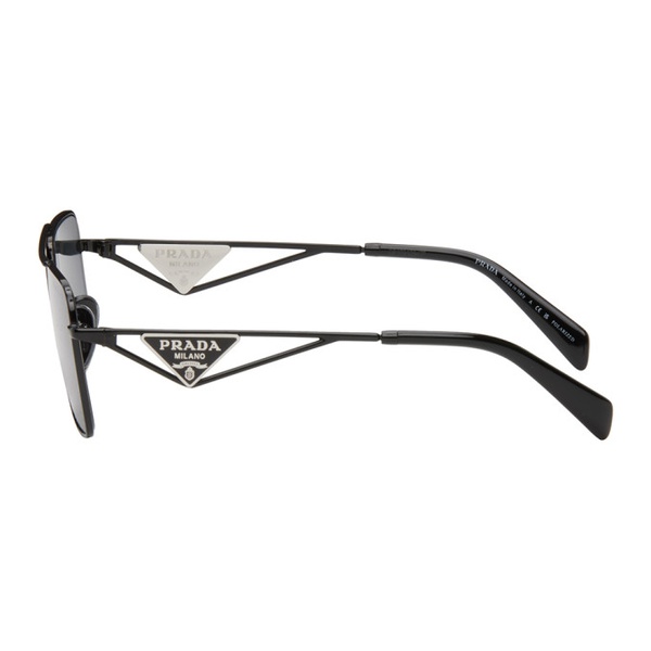  Prada Eyewear Black Rectangular Sunglasses 241208F005045
