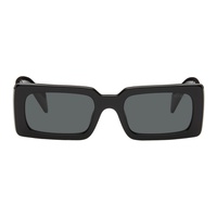 Prada Eyewear Black Rectangular Sunglasses 241208F005023
