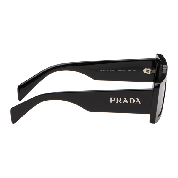  Prada Eyewear Black Rectangular Sunglasses 241208F005023