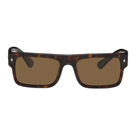 Prada Eyewear Brown Rectangular Sunglasses 241208M134022