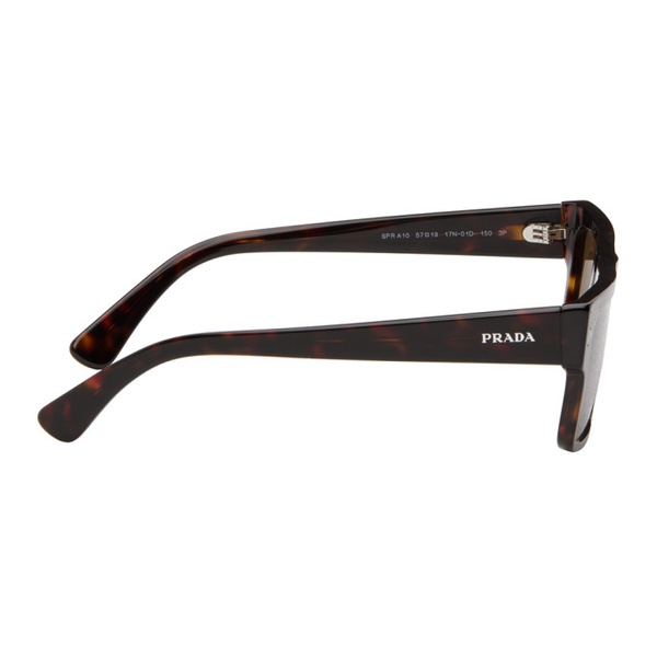  Prada Eyewear Brown Rectangular Sunglasses 241208M134022