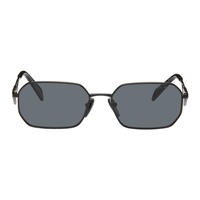 Prada Eyewear Black Rectangular Sunglasses 241208M134019