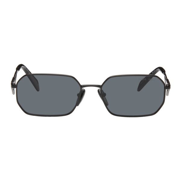  Prada Eyewear Black Rectangular Sunglasses 241208M134019