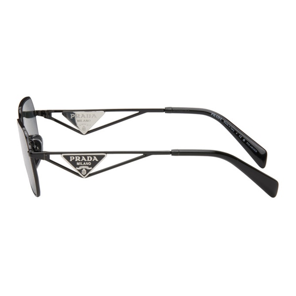  Prada Eyewear Black Rectangular Sunglasses 241208M134019