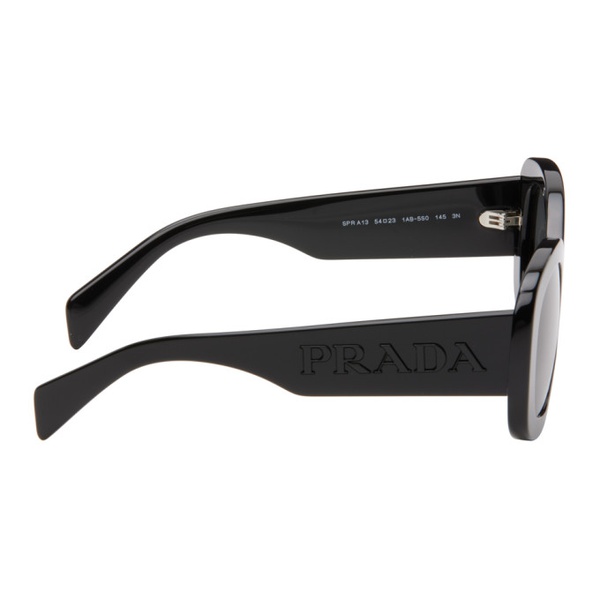  Prada Eyewear Black Round Sunglasses 242208F005048