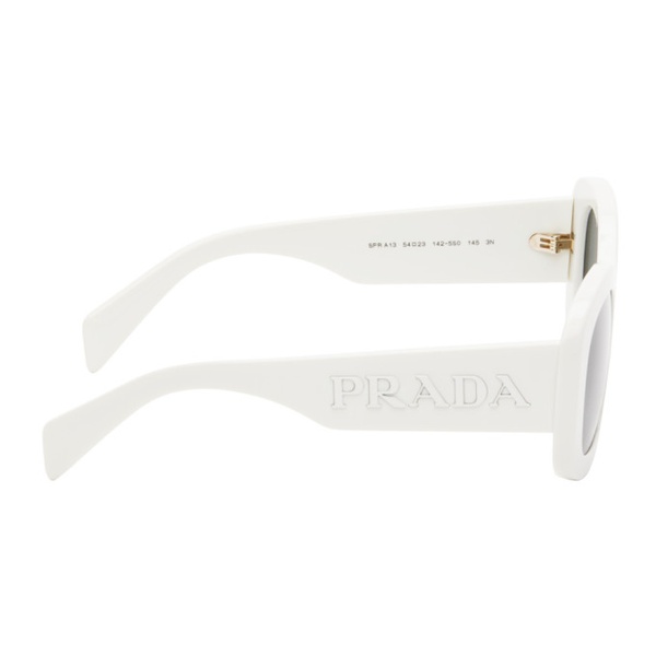  Prada Eyewear White Round Sunglasses 242208F005020