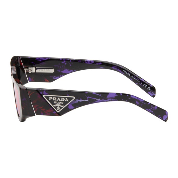  Prada Eyewear Tortoiseshell Triangle Logo Sunglasses 242208F005046