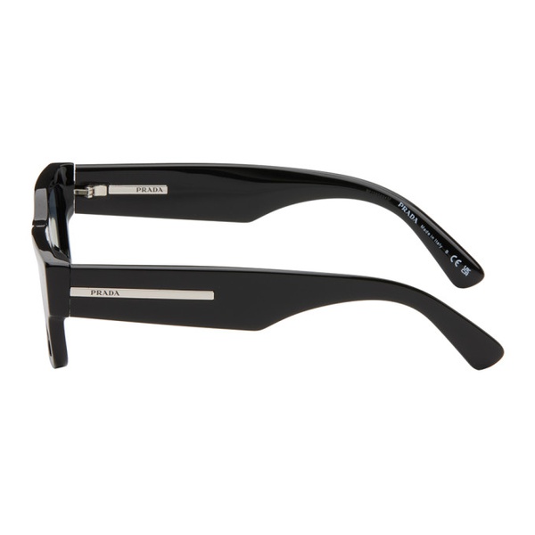  Prada Eyewear Black Iconic Metal Plaque Sunglasses 242208M134056