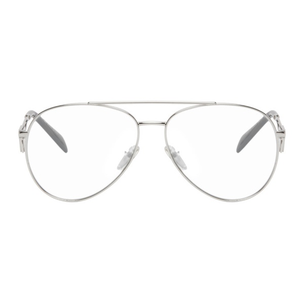  Prada Eyewear Silver Aviator Glasses 242208M133003