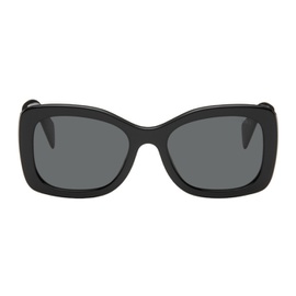 Prada Eyewear Black Oval Sunglasses 241208F005035