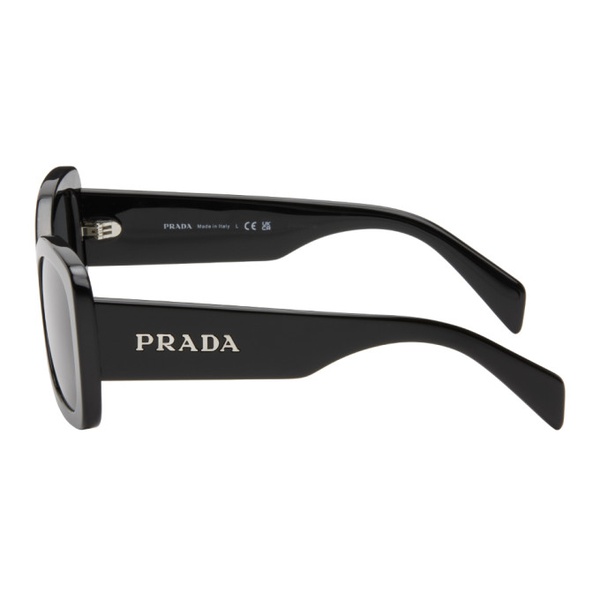  Prada Eyewear Black Oval Sunglasses 241208F005035
