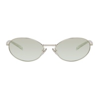 Prada Eyewear Silver Logo Sunglasses 242208F005032