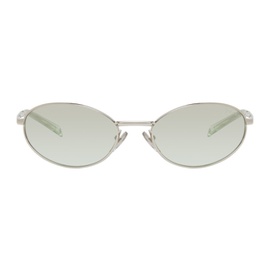 Prada Eyewear Silver Logo Sunglasses 242208F005032