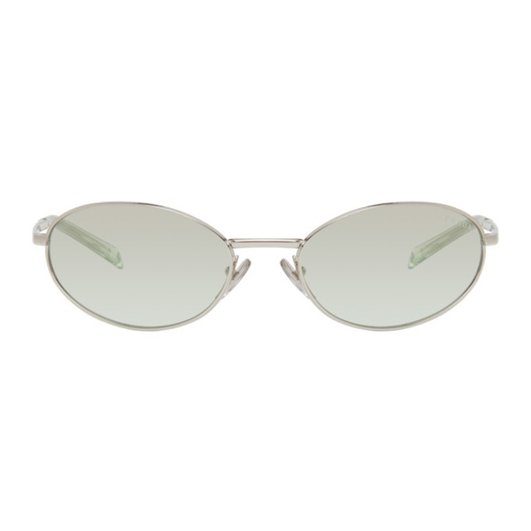  Prada Eyewear Silver Logo Sunglasses 242208F005032