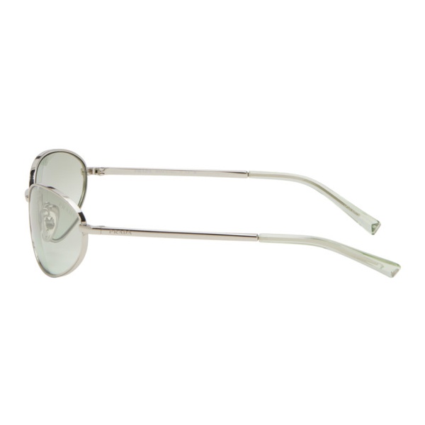  Prada Eyewear Silver Logo Sunglasses 242208F005032