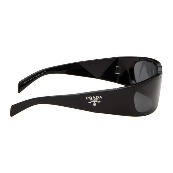  Prada Eyewear Black Wraparound Sunglasses 242208M134043