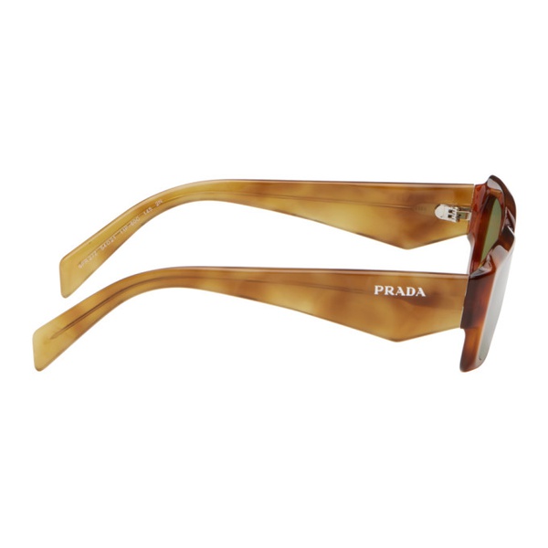  Prada Eyewear Tortoiseshell Rectangular Sunglasses 242208M134037