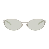 Prada Eyewear Silver Logo Sunglasses 242208M134030