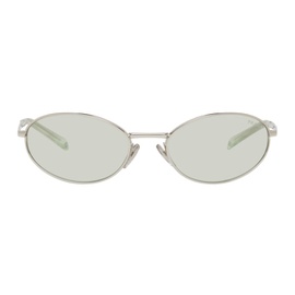 Prada Eyewear Silver Logo Sunglasses 242208M134030
