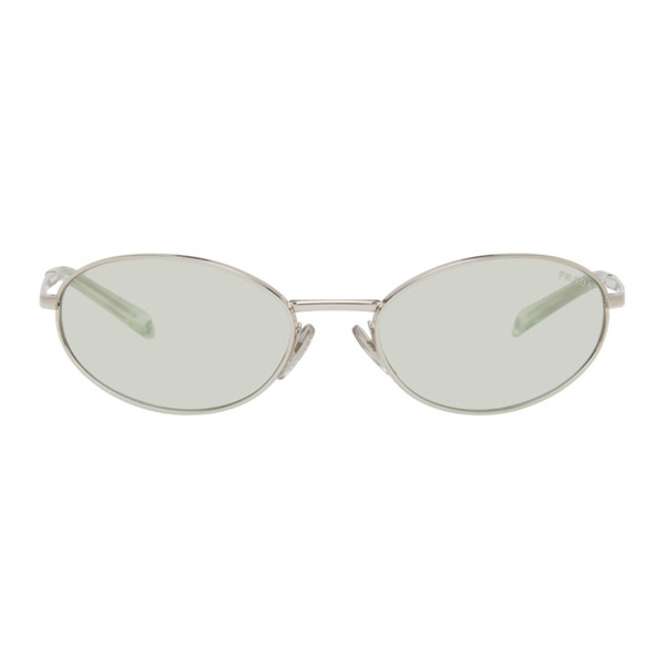  Prada Eyewear Silver Logo Sunglasses 242208M134030