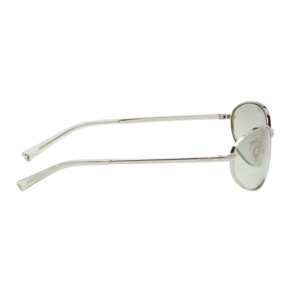  Prada Eyewear Silver Logo Sunglasses 242208M134030