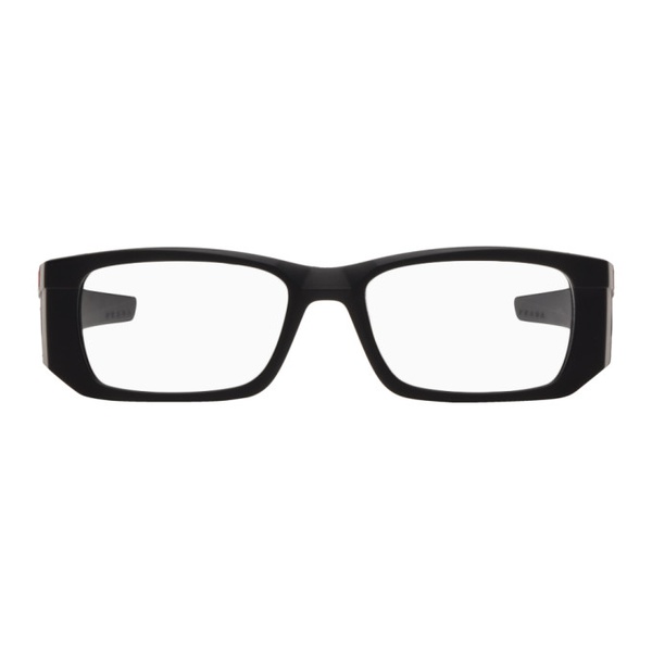  Prada Eyewear Black Prada Sport Linea Rossa Rectangular Glasses 231208M133002