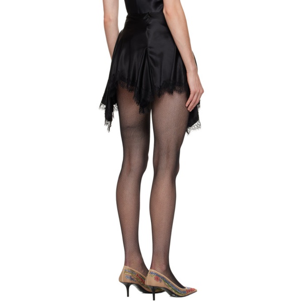  Pristine Black Scarf Miniskirt 241718F090003