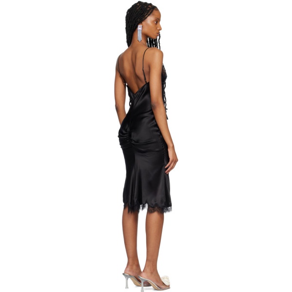  Pristine Black Low Back Midi Dress 231718F054000