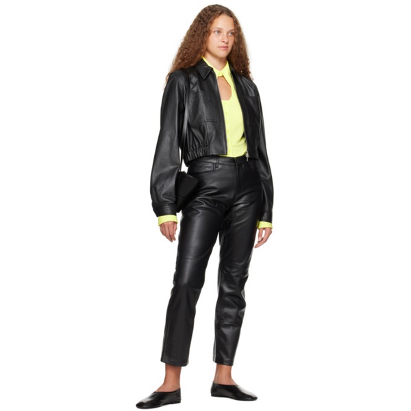  Black 프로엔자 슐러 Proenza Schouler White Label Straight Leather Pants 232288F084002