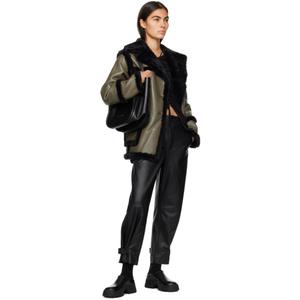  프로엔자 슐러 Proenza Schouler Khaki Patch Pocket Faux-Leather Jacket 232288F059000