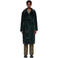 Green 프로엔자 슐러 Proenza Schouler White Label Belted Faux-Fur Coat 231288F059001