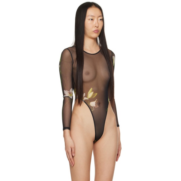  Puppets and Puppets Black Carly Bodysuit 241956F358000