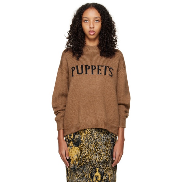  Puppets and Puppets SSENSE Exclusive Brown Puppy Crewneck 222956F096006