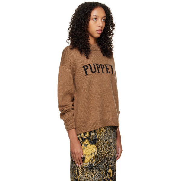  Puppets and Puppets SSENSE Exclusive Brown Puppy Crewneck 222956F096006