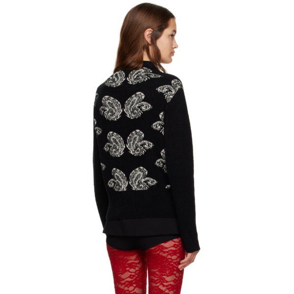  Puppets and Puppets Black & White Paisley Sweater 232956F100001