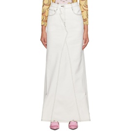 푸시버튼 Pushbutton White Vented Denim Maxi Skirt 232252F093000