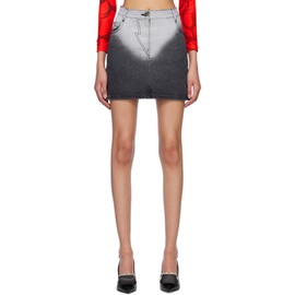 푸시버튼 Pushbutton Black Brief-Washed Denim Miniskirt 231252F090022