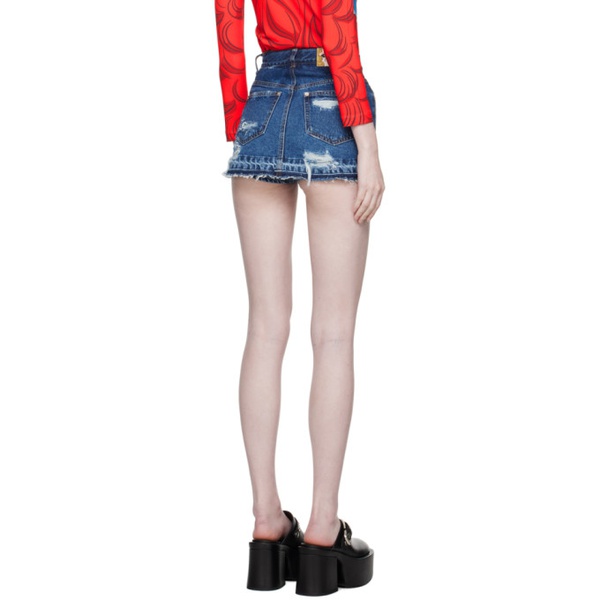  푸시버튼 Pushbutton Blue Damaged Detail Denim Skort 232252F088022