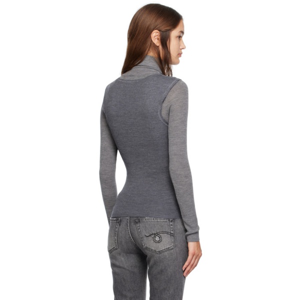  알썰틴 R13 Gray Twin Turtleneck 232021F099001