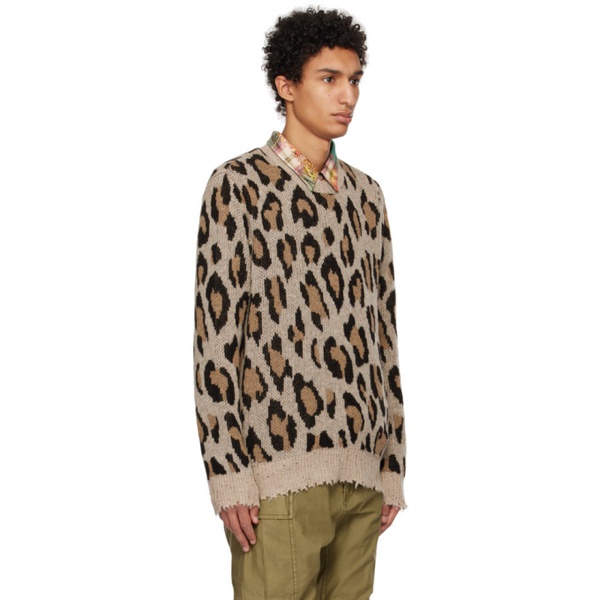  알썰틴 R13 Beige & Brown Leopard Sweater 231021M201009