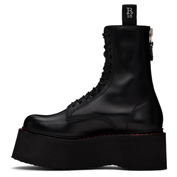  알썰틴 R13 Black Double Stack Boots 242021F113004