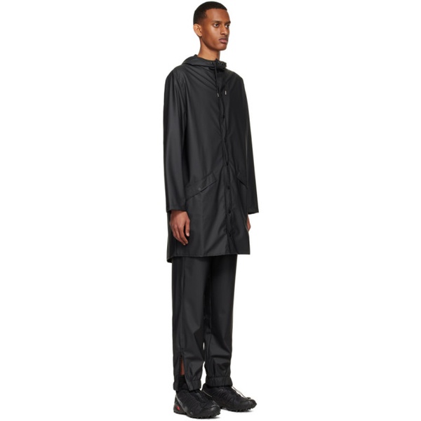  레인스 RAINS Black Polyester Coat 221524M176000
