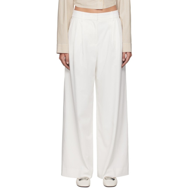  리메인 비르게르 크리스텐센 REMAIN Birger Christensen White Pleated Trousers 241985F087001