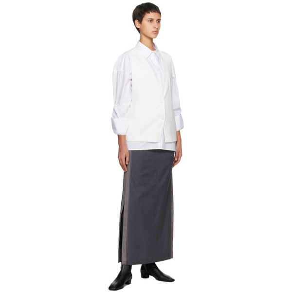  리메인 비르게르 크리스텐센 REMAIN Birger Christensen Gray Two-Color Maxi Skirt 241985F093000
