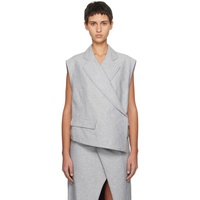 리메인 비르게르 크리스텐센 REMAIN Birger Christensen Gray Asymmetric Boxy Vest 241985F068000