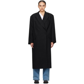 리메인 비르게르 크리스텐센 REMAIN Birger Christensen Black Oversized Coat 241985F059000