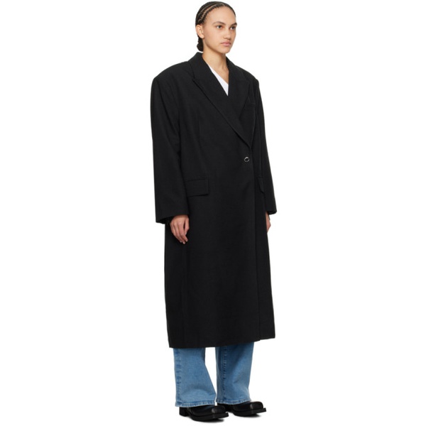  리메인 비르게르 크리스텐센 REMAIN Birger Christensen Black Oversized Coat 241985F059000
