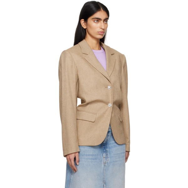  리메인 비르게르 크리스텐센 REMAIN Birger Christensen Beige Fitted Waist Blazer 241985F057005