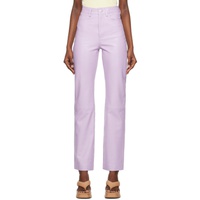 리메인 비르게르 크리스텐센 REMAIN Birger Christensen Purple Straight-Leg Leather Pants 231985F084004