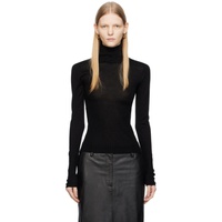 리메인 비르게르 크리스텐센 REMAIN Birger Christensen Black Sheer Turtleneck 232985F099001